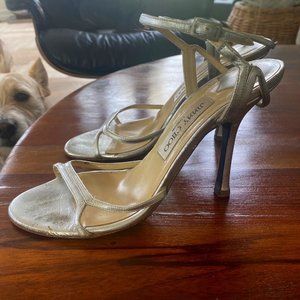 Jimmy Choo Silver Sandal Heels
